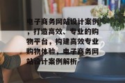 电子商务网站设计案例，打造高效、专业的购物平台，构建高效专业购物体验，电子商务网站设计案例解析