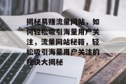 揭秘易赚流量网站，如何轻松吸引海量用户关注，流量网站秘籍，轻松吸引海量用户关注的秘诀大揭秘