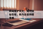 网站维护优化，提升网站性能，助力企业持续发展