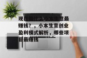 现在做什么小本生意最赚钱？，小本生意创业盈利模式解析，哪些项目最赚钱