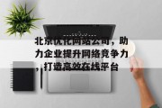 北京优化网站公司，助力企业提升网络竞争力，打造高效在线平台