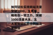 如何轻松实现网站流量突破1000，五大策略助你一臂之力，突破1000流量大关，五大策略轻松助你网站流量翻倍