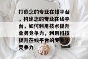 打造您的专业在线平台，构建您的专业在线平台，如何利用技术提升业务竞争力，利用科技提升在线平台的专业化竞争力