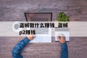 盗贼做什么赚钱_盗贼p2赚钱