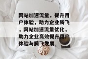 网站加速流量，提升用户体验，助力企业腾飞，网站加速流量优化，助力企业高效提升用户体验与腾飞发展