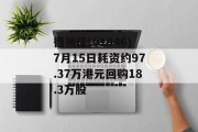 德视佳(01846)7月15日耗资约97.37万港元回购18.3万股