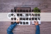 在建立网站站点的过程中，策略、技巧与经验分享，网站建设策略与技巧分享指南