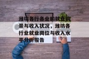 潍坊各行各业的就业前景与收入状况,潍坊各行业就业岗位与收入水平分析报告 潍坊各行各业的就业前景与收入状况,潍坊各行业就业岗位与收入水平分析报告