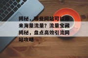 揭秘，哪些网站可以带来海量流量？流量宝藏揭秘，盘点高效引流网站攻略