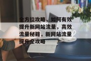 全方位攻略，如何有效提升新网站流量，高效流量秘籍，新网站流量提升全攻略