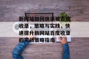 新网站如何快速被百度收录，策略与实践，快速提升新网站百度收录的实战策略指南