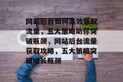 网站后台如何高效获取流量，五大策略助你突破瓶颈，网站后台流量获取攻略，五大策略突破增长瓶颈