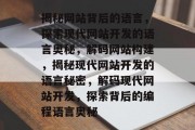 揭秘网站背后的语言，探索现代网站开发的语言奥秘，解码网站构建，揭秘现代网站开发的语言秘密，解码现代网站开发，探索背后的编程语言奥秘