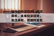 如今的投资趋势,抓住商机,未来投资趋势,抓住商机,把握财富机会