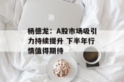 杨德龙：A股市场吸引力持续提升 下半年行情值得期待