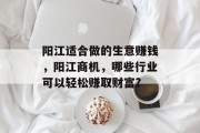 阳江适合做的生意赚钱，阳江商机，哪些行业可以轻松赚取财富?