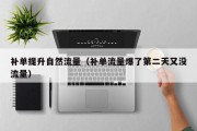 补单提升自然流量（补单流量爆了第二天又没流量）