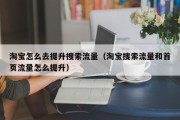 淘宝怎么去提升搜索流量（淘宝搜索流量和首页流量怎么提升）