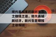 现代县城里的新兴生意之赚钱之道,现代县城新经济,新兴生意赚钱之道探讨