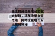 独立网站流量增长的五大秘籍，揭秘流量来源之道，网站流量增长五大策略揭秘