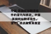 中国-英国网站翻译插件的潜力与挑战，中国-英国网站翻译插件，潜力、挑战及未来展望