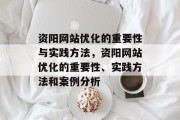 资阳网站优化的重要性与实践方法，资阳网站优化的重要性、实践方法和案例分析