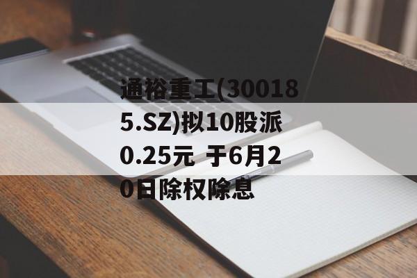 通裕重工(300185.SZ)拟10股派0.25元 于6月20日除权除息 通裕重工(300185.SZ)拟10股派0.25元 于6月20日除权除息