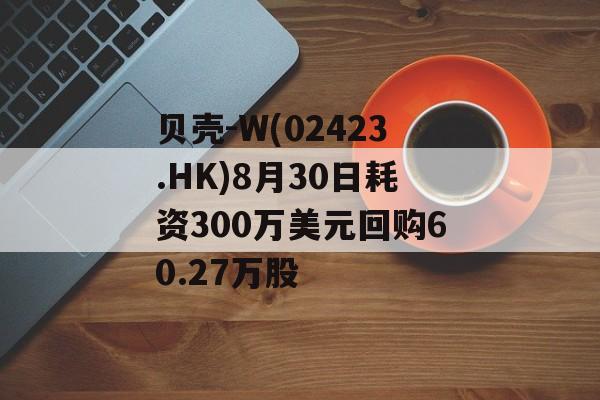 贝壳-W(02423.HK)8月30日耗资300万美元回购60.27万股