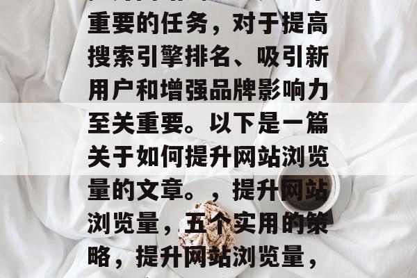 提升网站浏览量是一个重要的任务，对于提高搜索引擎排名、吸引新用户和增强品牌影响力至关重要。以下是一篇关于如何提升网站浏览量的文章。，提升网站浏览量，五个实用的策略，提升网站浏览量，五个实用的策略