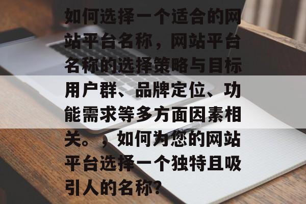 如何选择一个适合的网站平台名称，网站平台名称的选择策略与目标用户群、品牌定位、功能需求等多方面因素相关。，如何为您的网站平台选择一个独特且吸引人的名称？