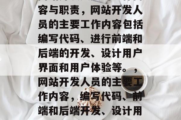 网站开发人员的工作内容与职责，网站开发人员的主要工作内容包括编写代码、进行前端和后端的开发、设计用户界面和用户体验等。，网站开发人员的主要工作内容，编写代码、前端和后端开发、设计用户界面和用户体验