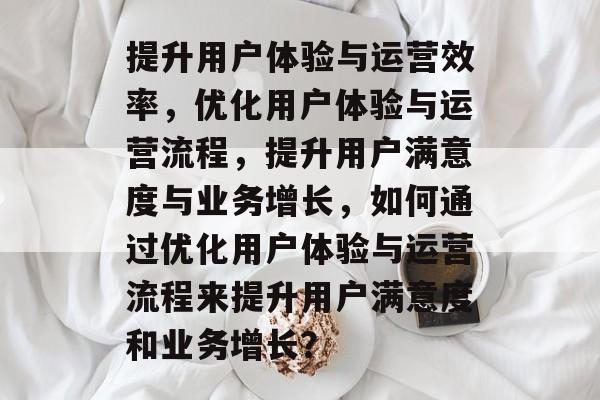 提升用户体验与运营效率，优化用户体验与运营流程，提升用户满意度与业务增长，如何通过优化用户体验与运营流程来提升用户满意度和业务增长？