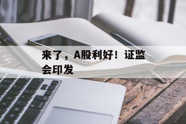 来了，A股利好！证监会印发