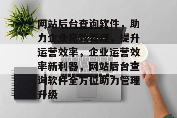 网站后台查询软件，助力企业高效管理，提升运营效率，企业运营效率新利器，网站后台查询软件全方位助力管理升级