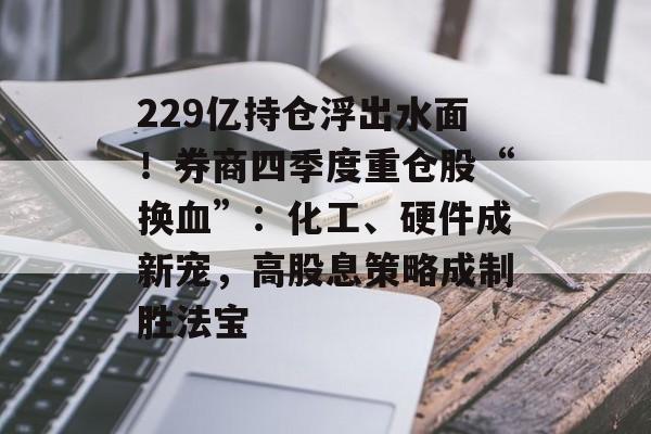 229亿持仓浮出水面！券商四季度重仓股“换血”：化工、硬件成新宠，高股息策略成制胜法宝