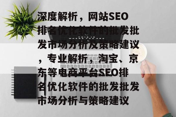 深度解析，网站SEO排名优化软件的批发批发市场分析及策略建议，专业解析，淘宝、京东等电商平台SEO排名优化软件的批发批发市场分析与策略建议