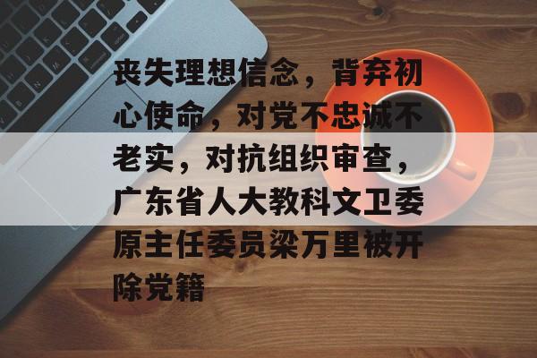 丧失理想信念，背弃初心使命，对党不忠诚不老实，对抗组织审查，广东省人大教科文卫委原主任委员梁万里被开除党籍